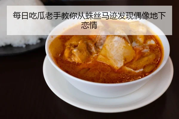 每日吃瓜老手教你从蛛丝马迹发现偶像地下恋情